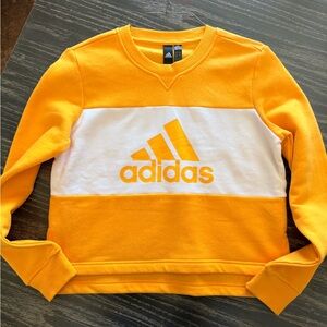 Adidas  Crewneck Sweater in Yellow and White Small (Like New)